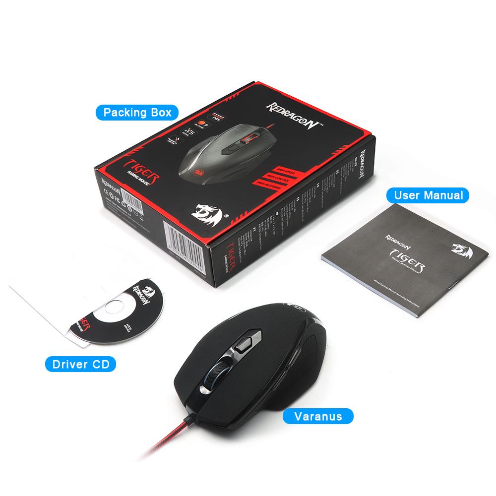 Redragon USB Gaming Mouse 10000 DPI 7 buttons ergonomic design for desktop computer accessories programmable gamer lol PC