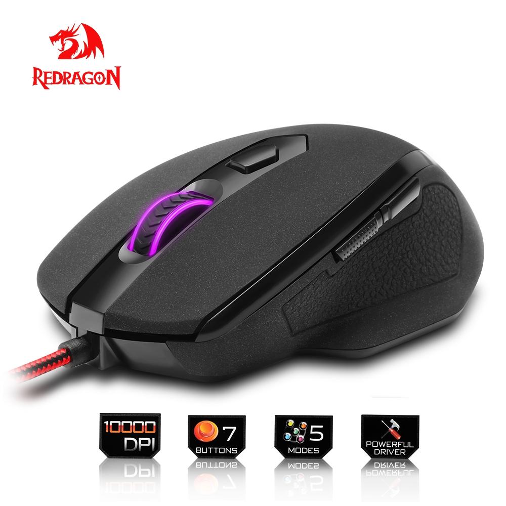 Redragon USB Gaming Mouse 10000 DPI 7 buttons ergonomic design for desktop computer accessories programmable gamer lol PC