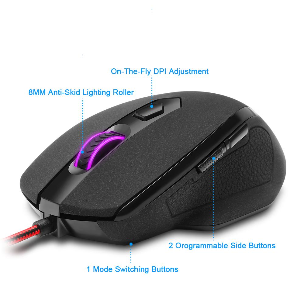 Redragon USB Gaming Mouse 10000 DPI 7 buttons ergonomic design for desktop computer accessories programmable gamer lol PC