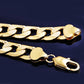 Shellhard Hip Hop Men Necklace Chains Fashion Solid Gold Color Filled Curb Cuban Long Necklace DIY Chain Charm Unisex Jewelry