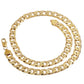 Shellhard Hip Hop Men Necklace Chains Fashion Solid Gold Color Filled Curb Cuban Long Necklace DIY Chain Charm Unisex Jewelry