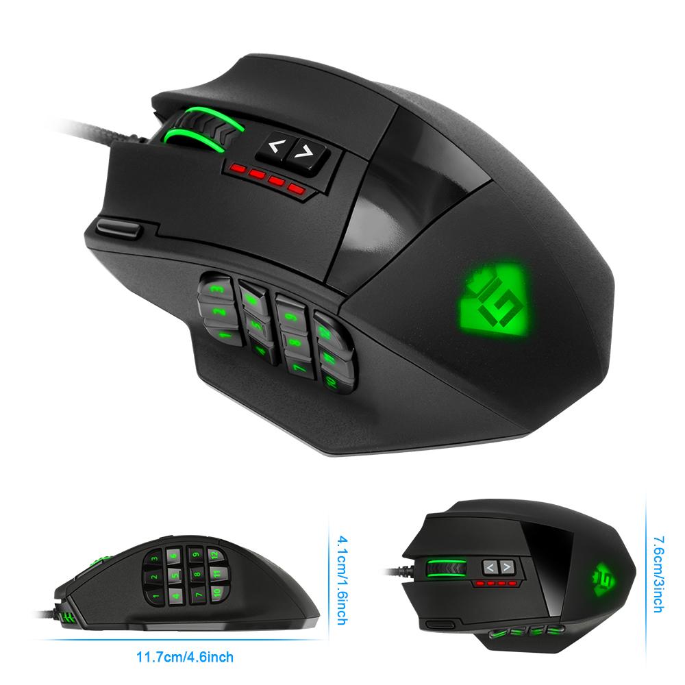 USB Gaming Mouse 19 buttons ergonomic design