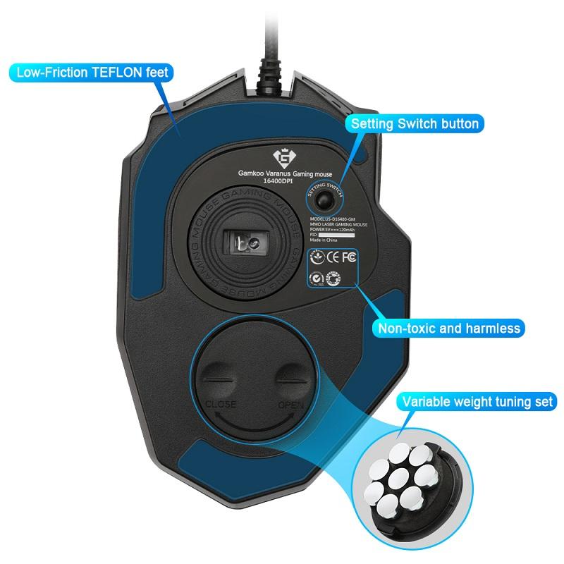 USB Gaming Mouse 19 buttons ergonomic design