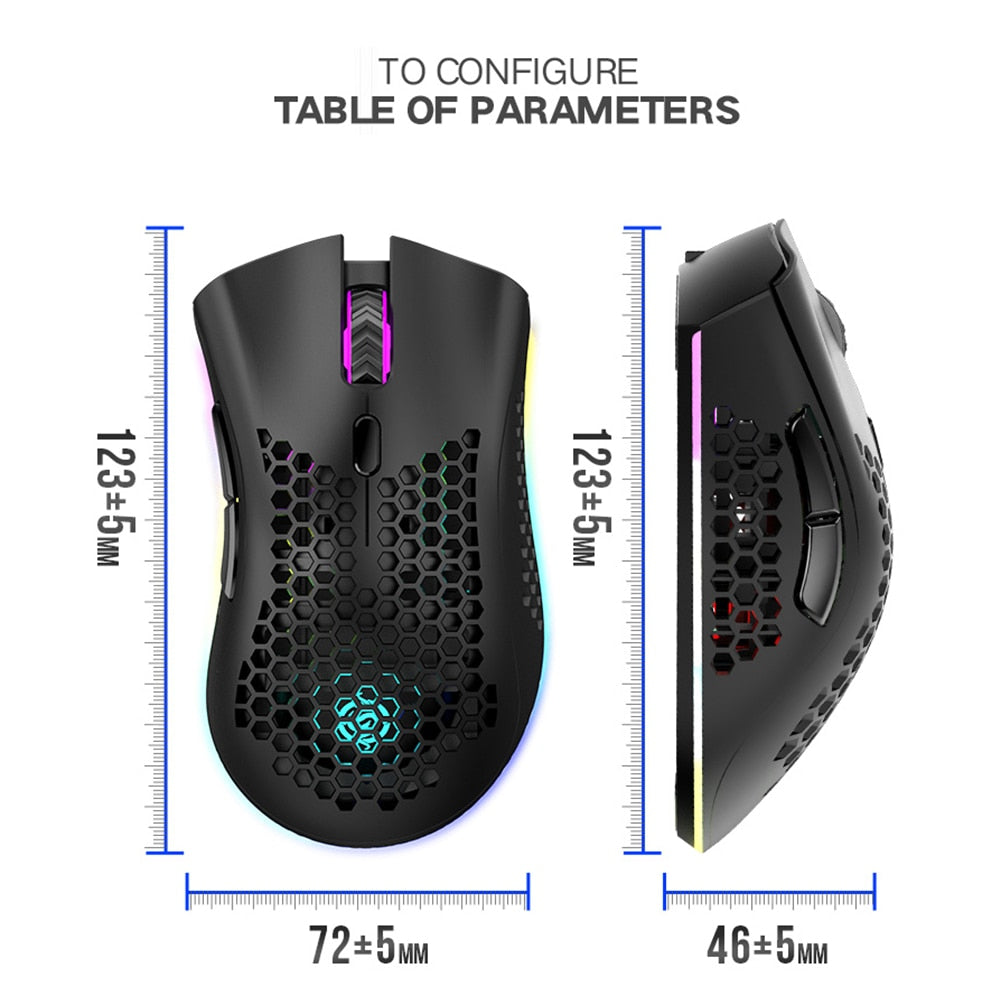 2.4GHz Wireless Gaming Mouse Adjustable Rechargeable