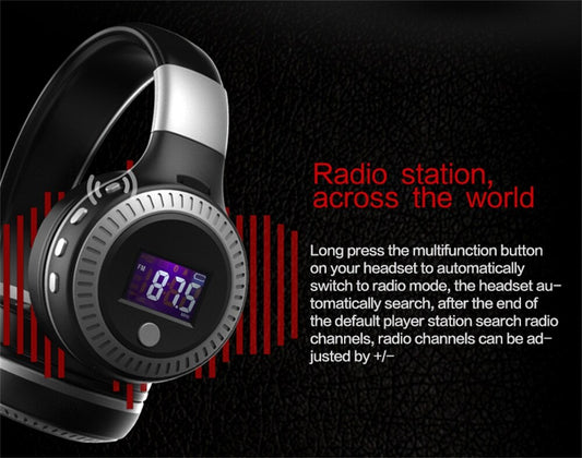 Wireless Bluetooth Headphones with FM Radio and Microphone