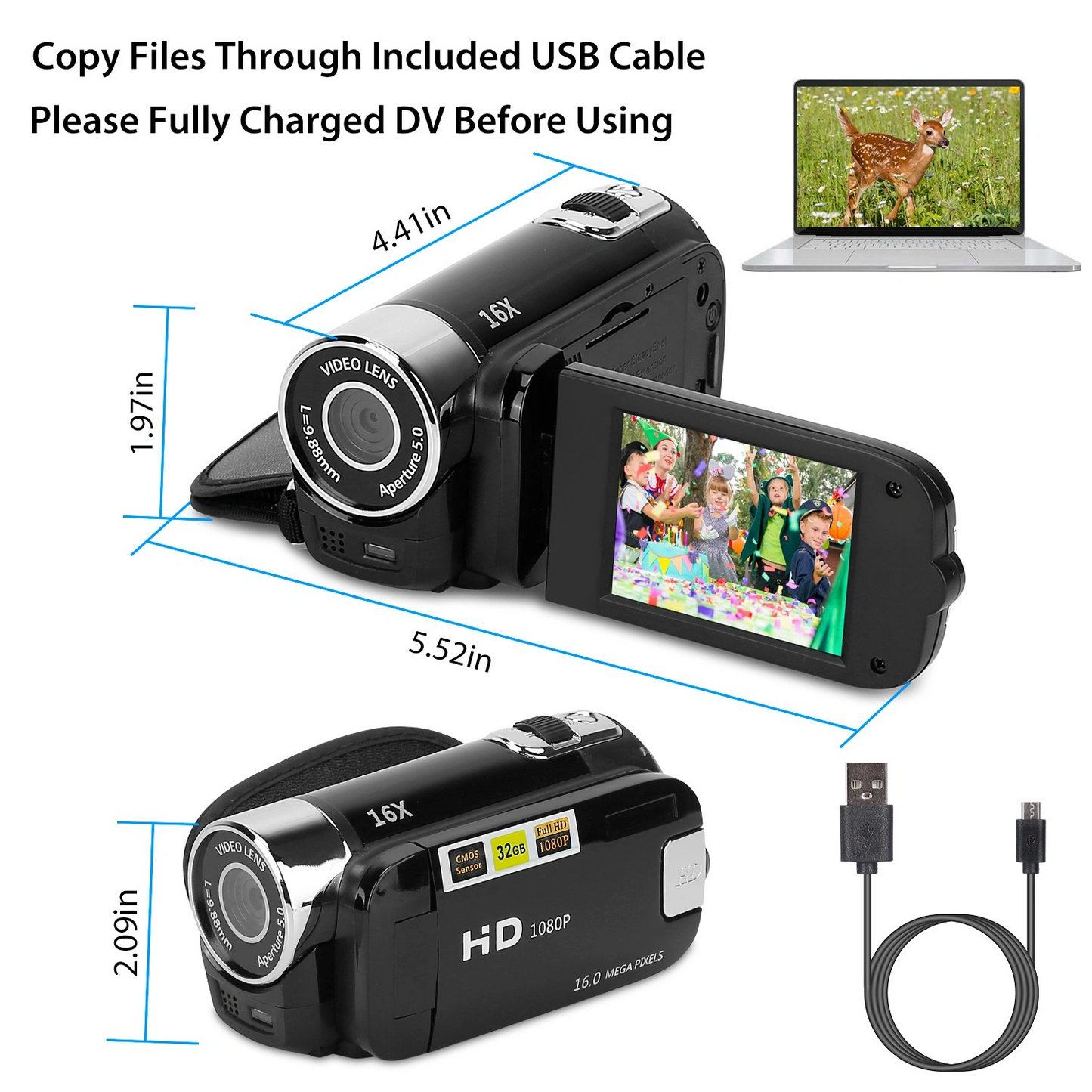 HD 1080P Digital Video Camcorder